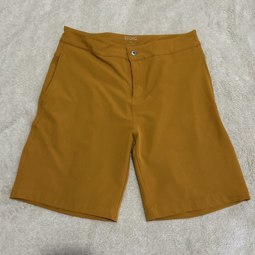 Stoic Shorts‎ Mens 34 Yellow Chino  Hiking Climbing Outdoor Yoga 4 Way Stretch
